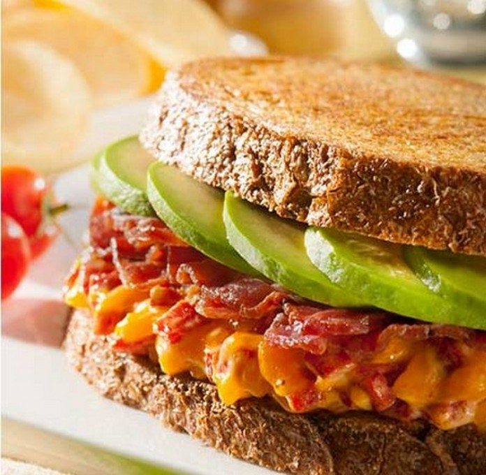 Grilled Pimento Cheese with Avocado & Bacon Sandwich | Food, glorious food!