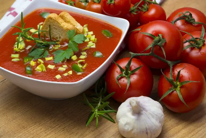 Gazpacho with grilled tomatoes