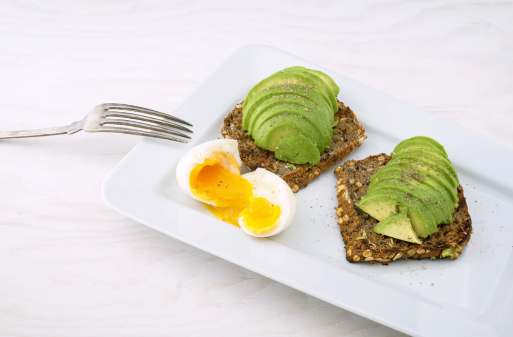 Avocado, egg and whole grain bread make a nutritionally rich meal any time of day!