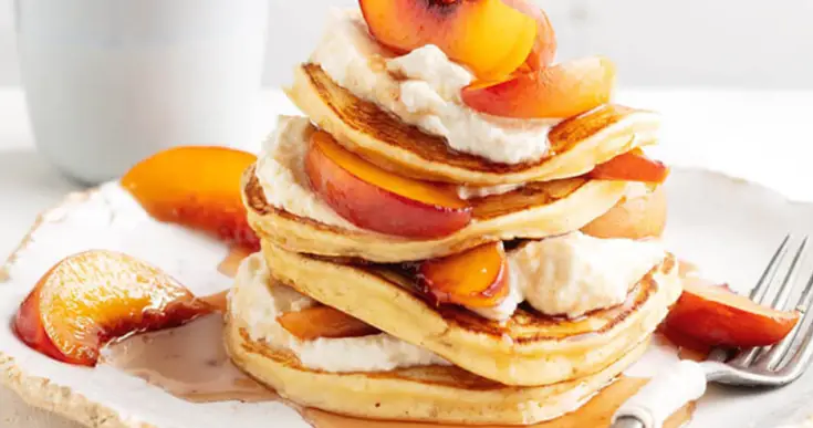 Ricotta and Peach Pancakes