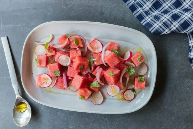 Watermelon Salad With Radishes and Mint