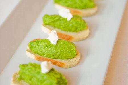 Bruschetta with Minted Pea Puree